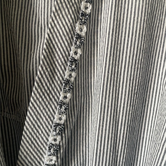 Eileen West | Short robe. Striped seersucker Ruffles. Size S/M Lounge/Sleepwear - Picture 3 of 12